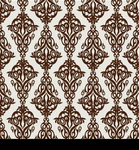 Damask wallpaper, seamless pattern. Vector illustration.