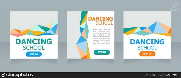 Dance class for junior children web banner design template. Vector flyer with text space. Advertising placard with customized copyspace. Printable poster for advertising. Tahoma font used. Dance class for junior children web banner design template