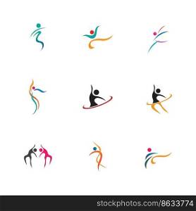 Dance logo set  vector design symbol