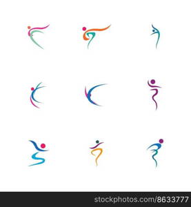 Dance logo set  vector design symbol