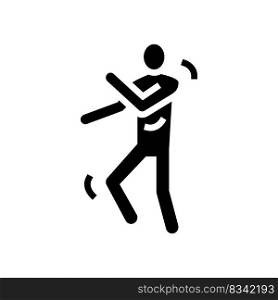 dance man silhouette glyph icon vector. dance man silhouette sign. isolated symbol illustration. dance man silhouette glyph icon vector illustration