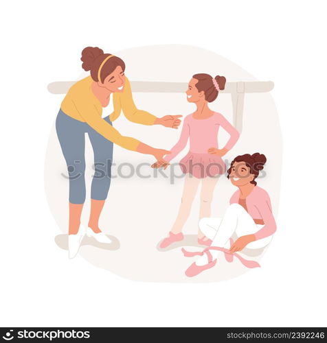 Dancing class isolated cartoon vector illustration After school dancing class, ballet day camp, art activity, PA program, creativity development, child care, daycare center vector cartoon.. Dancing class isolated cartoon vector illustration