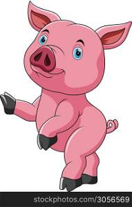 dancing cute cute pig cartoon