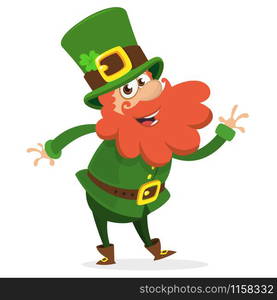 Dancing Leprechaun catoon. Vector illustration