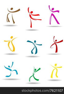 Dancing peoples pictograms for entertainment or sports design