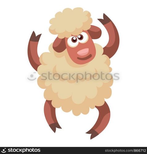 Dancing sheep icon. Cartoon of dancing sheep vector icon for web design isolated on white background. Dancing sheep icon, cartoon style