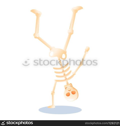 Dancing skeleton icon. Cartoon of dancing skeleton vector icon for web design isolated on white background. Dancing skeleton icon, cartoon style