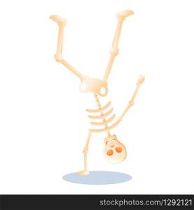 Dancing skeleton icon. Cartoon of dancing skeleton vector icon for web design isolated on white background. Dancing skeleton icon, cartoon style