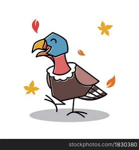 Dancing Turkey Bird Female Autumn Fall Thanksgiving Character Cartoon