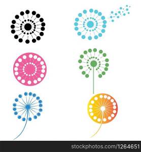 dandelion flower illustration logo vector