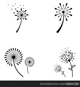 Dandelion flower logo and symbol vector design