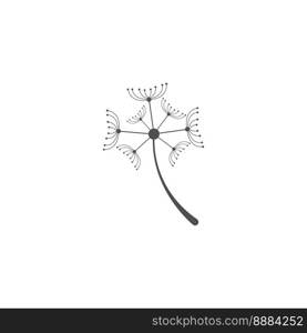 Dandelion flower logo and symbol vector design