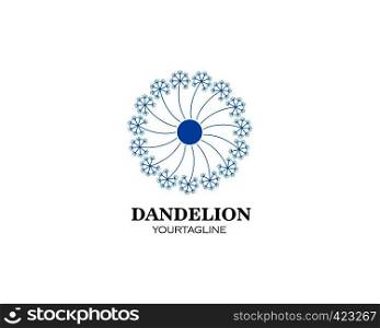 dandelion flower logo icon vector