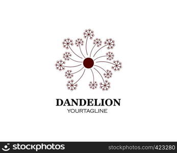 dandelion flower logo icon vector