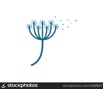 dandelion flower logo icon vector illustration