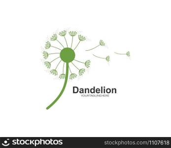 dandelion flower logo icon vector illustration