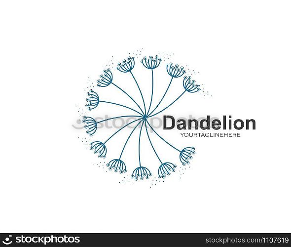 dandelion flower logo icon vector illustration