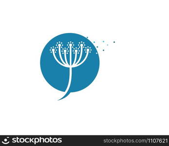 dandelion flower logo icon vector illustration