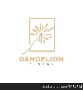 Dandelion Flower Vector, Flower Plant Illustration Icon, Dendelion Logo Simple Design