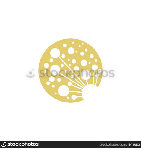 Dandelion Flower Wave Logo Template vector symbol nature