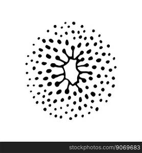 dandelion round abstract botanical texture. Hand-drawn texture in a circle. Vector