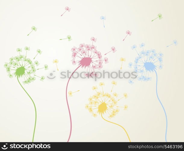 Dandelion3. Flowers dandelions also fly seeds. A vector illustration