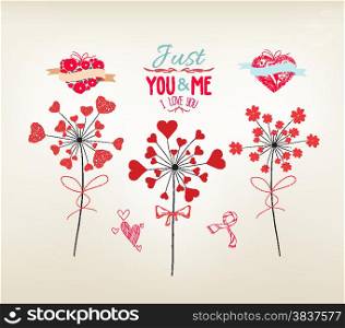 dandelions hearts valentine