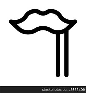 Dandy mustache with a handle isolated on a white background