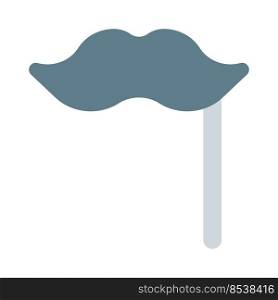 Dandy mustache with a handle isolated on a white background