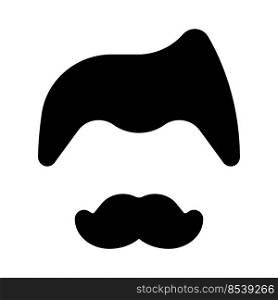 Dandy mustache with hair style isolated on a white background