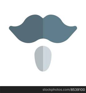 Dandy style mustache with a tip like shape beard