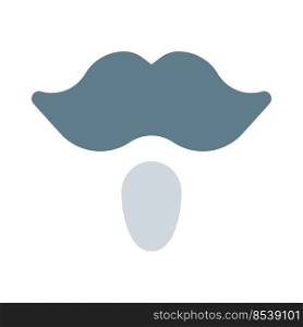 Dandy style mustache with a tip like shape beard