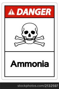 Danger Ammonia Symbol Sign On White Background