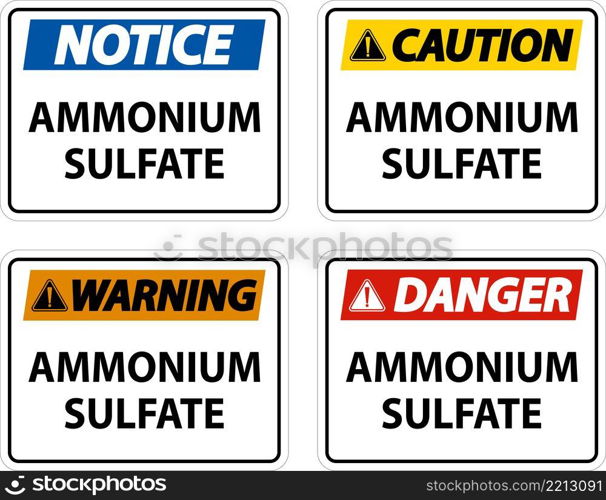 Danger Ammonium Sulfate Symbol Sign On White Background