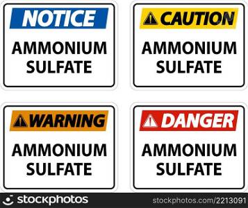 Danger Ammonium Sulfate Symbol Sign On White Background