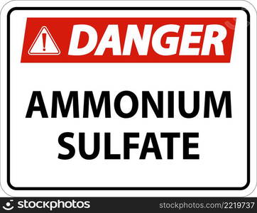 Danger Ammonium Sulfate Symbol Sign On White Background