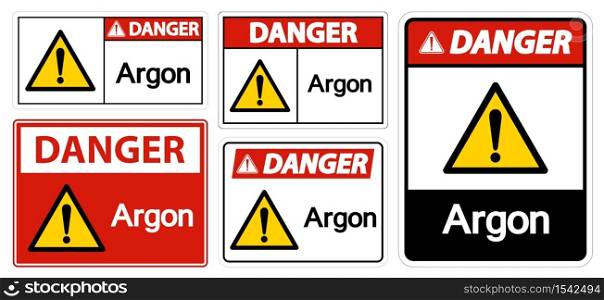 Danger Argon Symbol Sign Isolate On White Background,Vector Illustration EPS.10