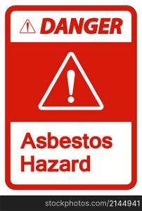 Danger Asbestos Hazard Symbol Sign On White Background