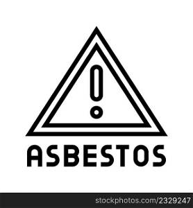 danger asbestos line icon vector. danger asbestos sign. isolated contour symbol black illustration. danger asbestos line icon vector illustration