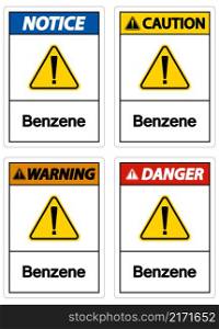 Danger Benzene Symbol Sign On White Background