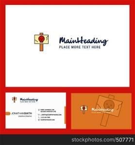 Danger board Logo design with Tagline & Front and Back Busienss Card Template. Vector Creative Design