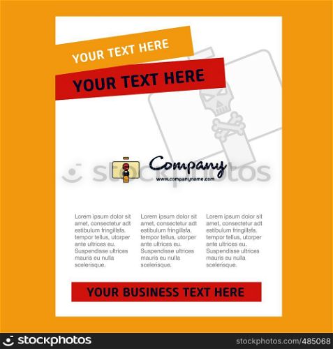 Danger board Title Page Design for Company profile ,annual report, presentations, leaflet, Brochure Vector Background