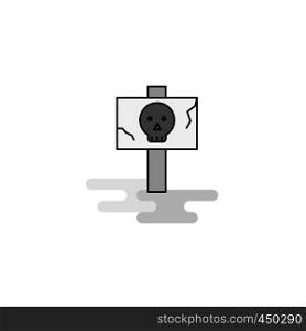 Danger board Web Icon. Flat Line Filled Gray Icon Vector