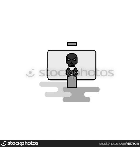 Danger board Web Icon. Flat Line Filled Gray Icon Vector