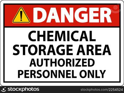 Danger Chemical Storage Area Authorized Personnel Only Symbol Sign
