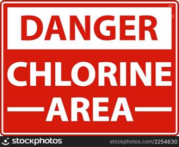 Danger Chlorine Area Sign On White Background