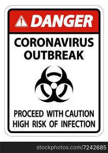 Danger Coronavirus Outbreak Sign Isolate On White Background,Vector Illustration