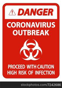 Danger Coronavirus Outbreak Sign Isolate On White Background,Vector Illustration