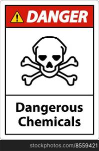 Danger Dangerous Chemicalsl Sign On White Background