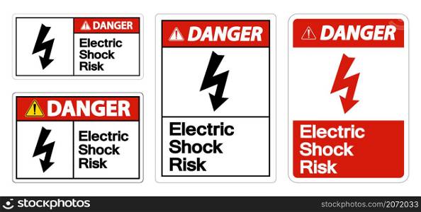 Danger Electric Shock Risk Symbol Sign On White Background